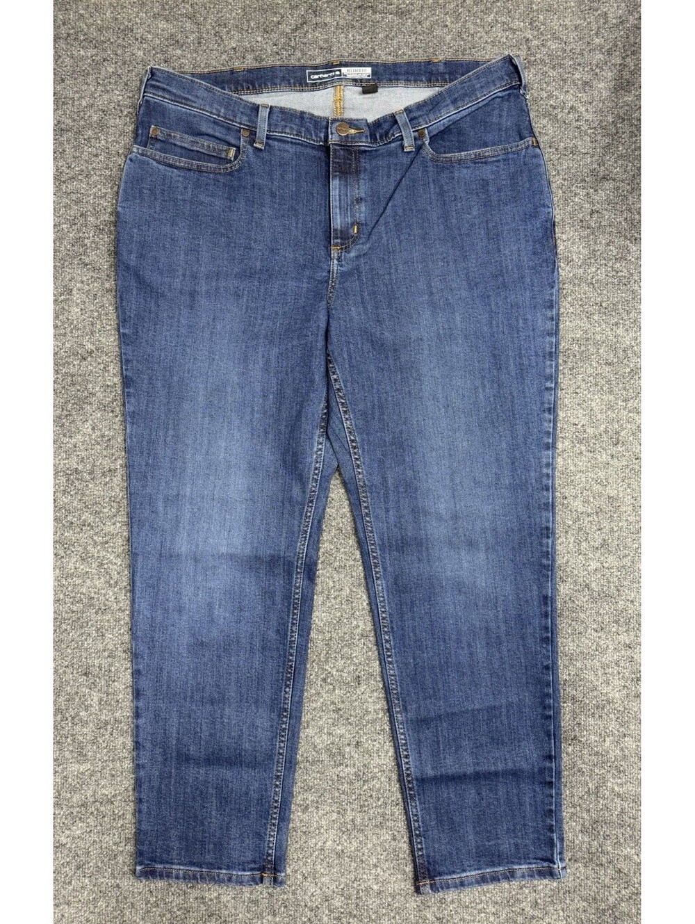 Carhartt Womens Rugged Flex Relaxed Fit Jeans 16 Medium Blue Wash BD5383-W NEW